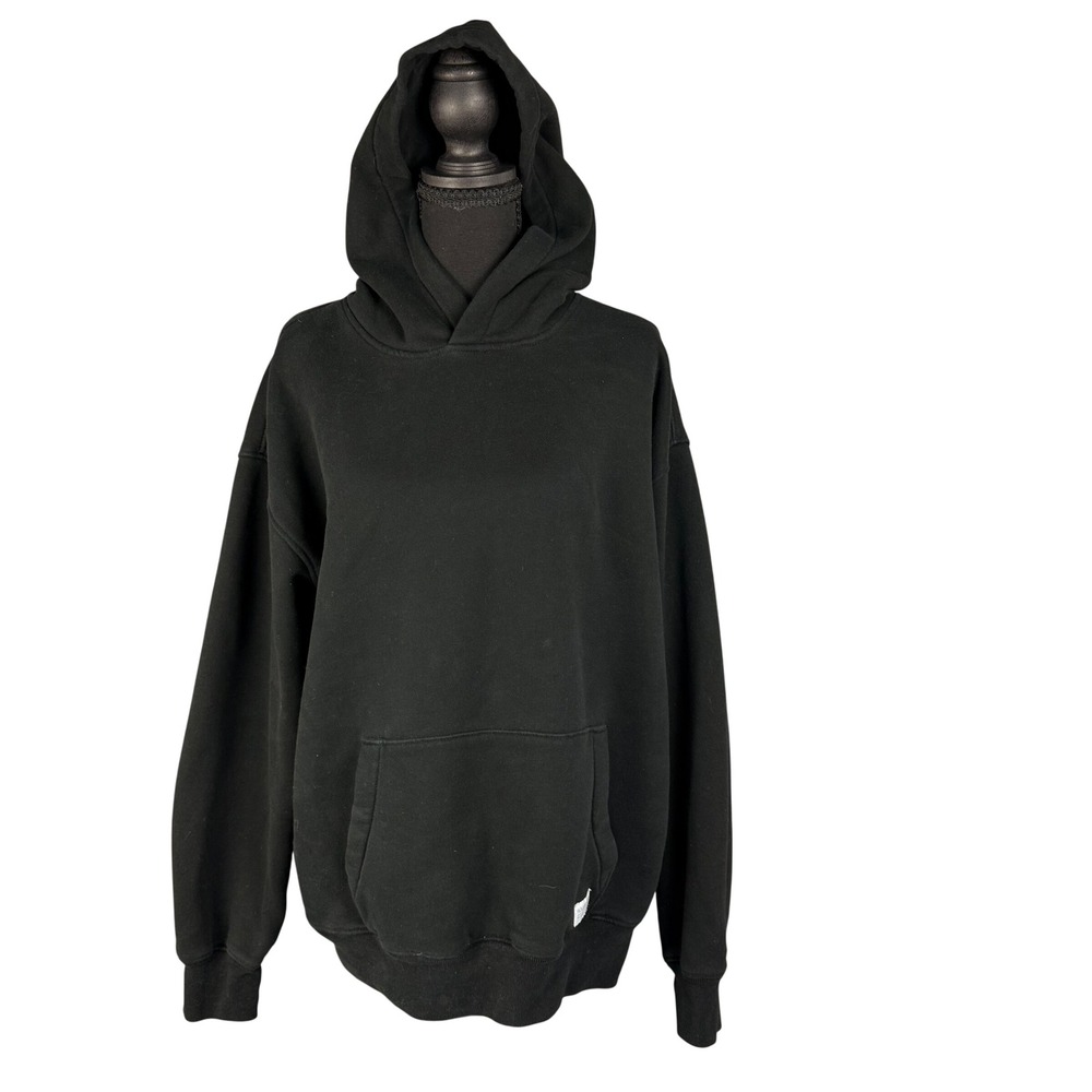Hollister Oversized Fit Hoodie Black Cotton Blend Sweatshirt Medium Y2K Street